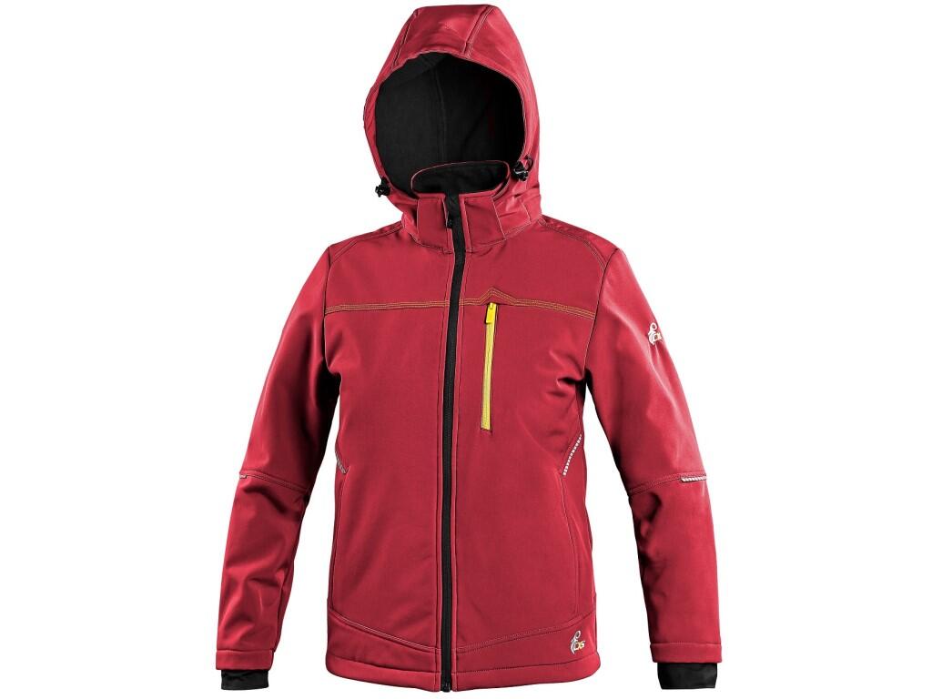 Bunda CXS STRETCH, dětská, softshell, červená, vel. 150