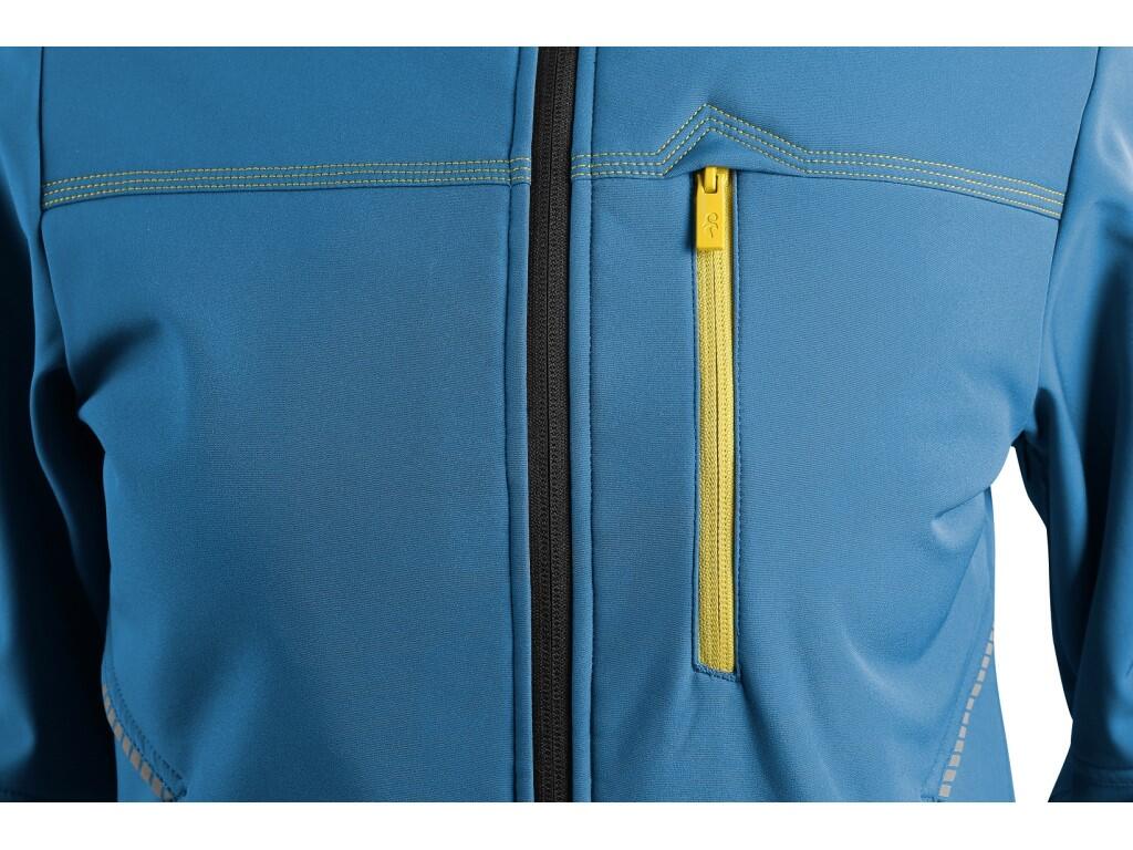Bunda CXS STRETCH, detská, softshell, stredne modrá
