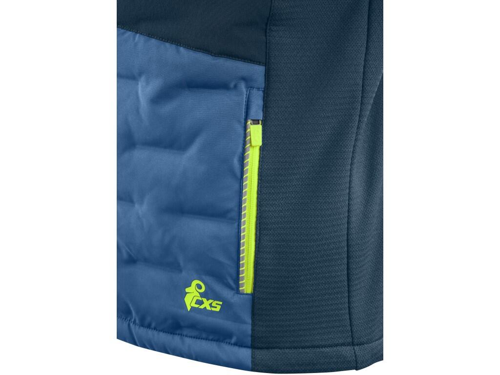 Bunda CXS NAOS, hybrid, pánska, modro-modrá, HV žlté doplnky