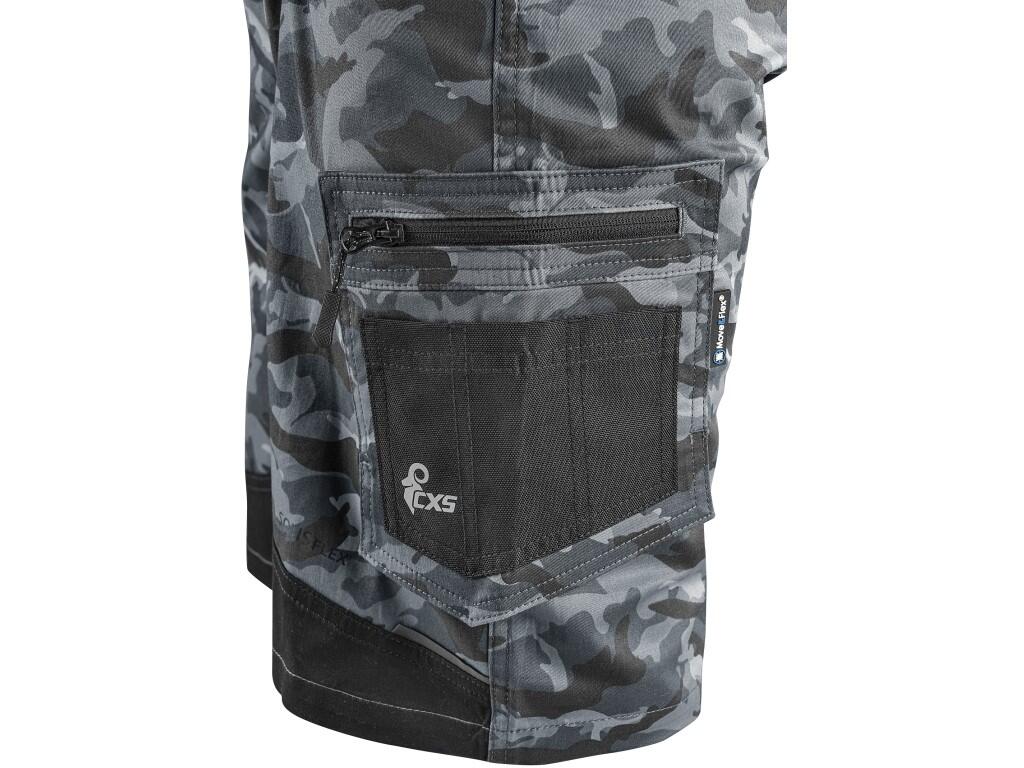 Kraťasy CXS SOLIS FLEX, pánske, maskáčovo-čierne