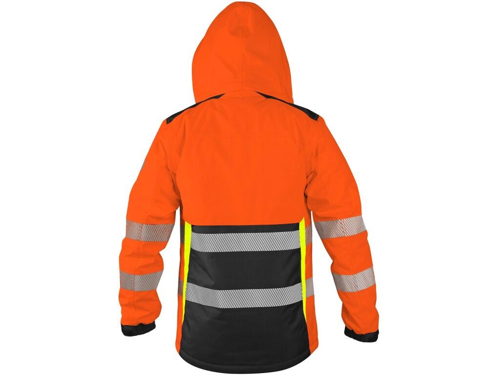 Bunda CXS BENSON, výstražná, zateplená, oranžovo-čierna