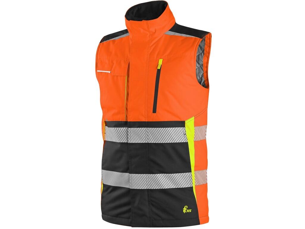 Vesta CXS BENSON, pánska, výstražná, zateplená, oranžovo-čierna