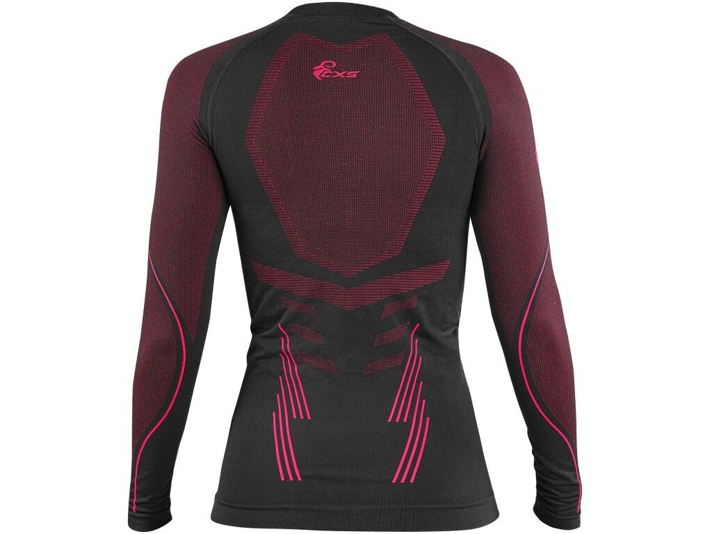 Tričko CXS SeamFlex LADY, dámské, funkční, černo-růžové, vel. XS-S