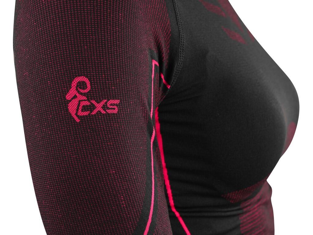 Tričko CXS SeamFlex LADY, dámské, funkční, černo-růžové, vel. M-L