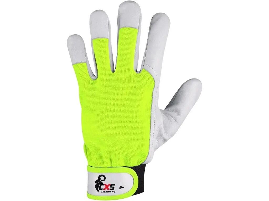Rukavice CXS TECHNIK HV, kombinované, s blistrem, vel. 08