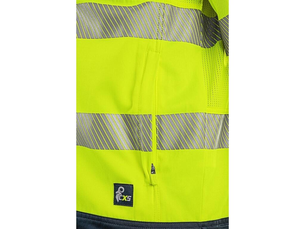 Blúza CXS HALIFAX, pánska, výstražná so sieťovinou, žlto-modrá