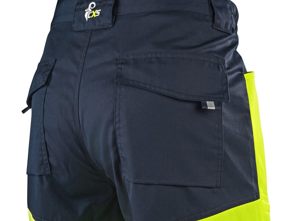 Kalhoty CXS HALIFAX, pánské, výstražné se síťovinou, žluto-modré, vel. 60