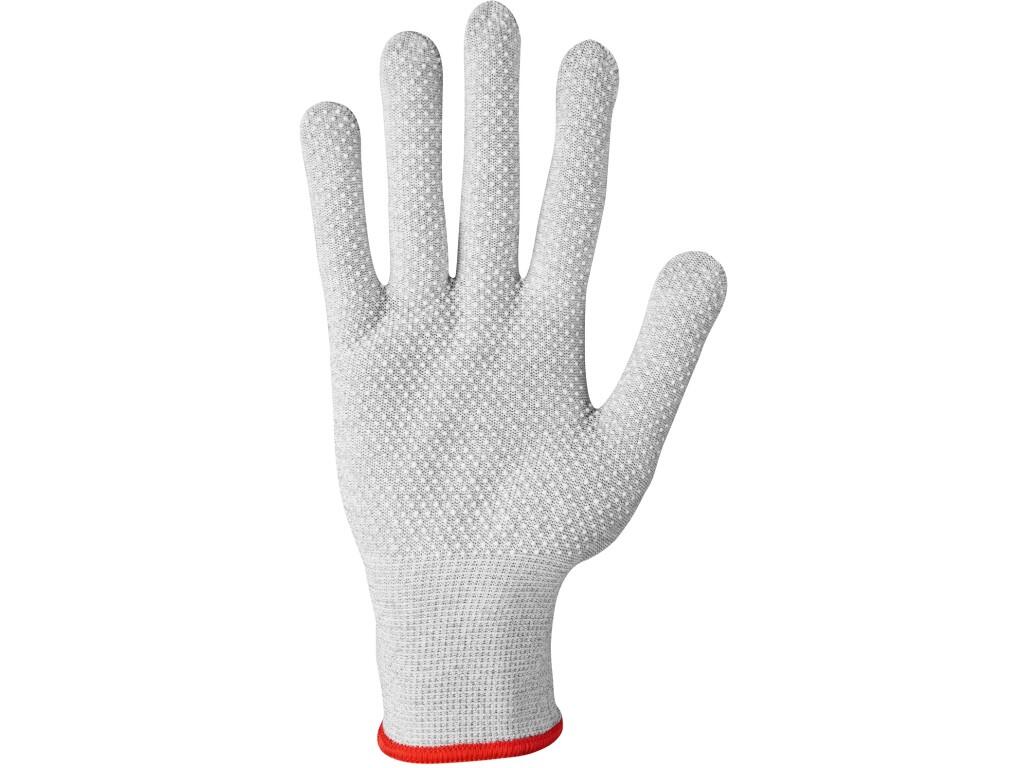 Rukavice CXS KALIRI, antistatické, ESD, PVC terčíky, vel. 08