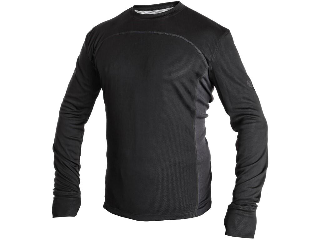 Tričko CXS COOLDRY, funkční, dlouhý rukáv, pánské, černo-tmavě šedé, vel. 2XL