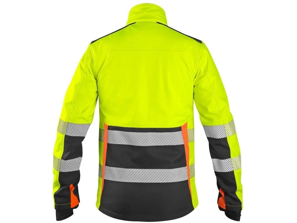 Bunda CXS BENSON, výstražná, softshell, pánská, žluto-černá, vel. 5XL