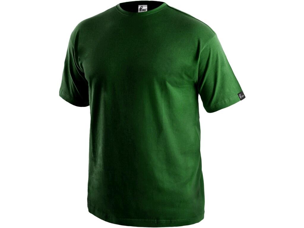 Tričko CXS DANIEL, krátký rukáv, lahvově zelená, vel. L