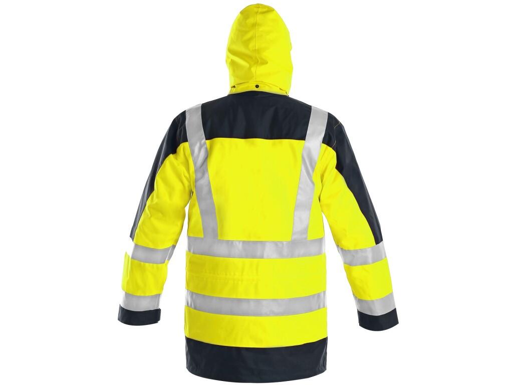 Bunda CXS LONDON, výstražná, 5 V 1, pánská, žluto-modrá, vel. 3XL