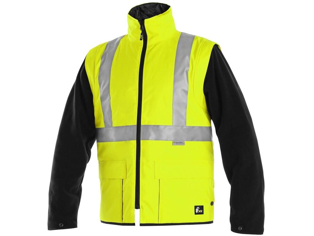 Bunda CXS LONDON, výstražná, 5 V 1, pánská, žluto-modrá, vel. 3XL
