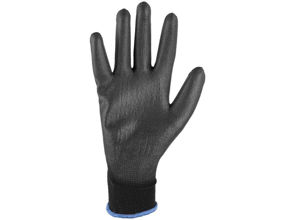 Rukavice CXS BRITA BLACK, máčené v polyuretanu, vel. 07