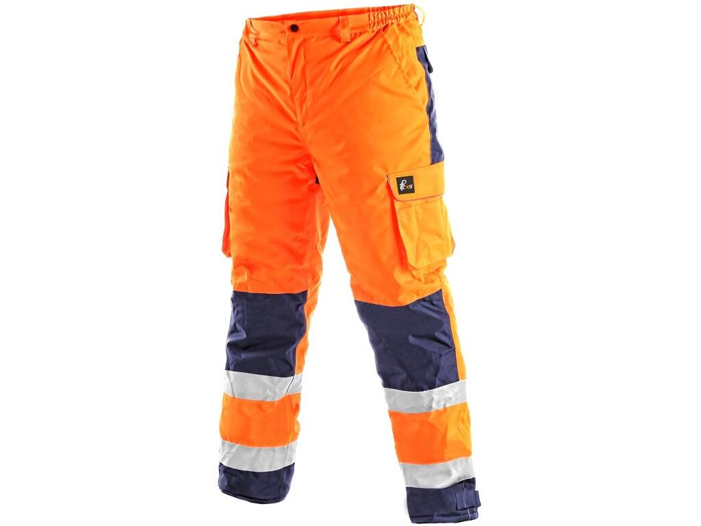 Nohavice CXS CARDIFF, výstražné, zateplené, pánske, oranžové, vel. 3XL