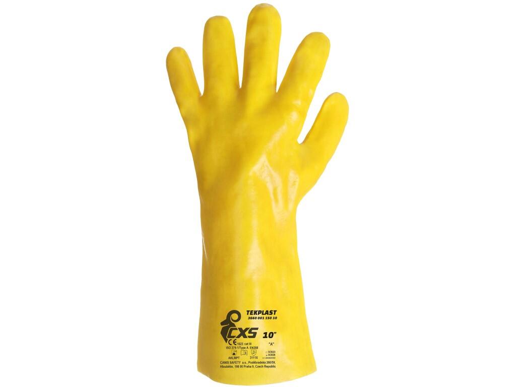Rukavice CXS TEKPLAST, kyselinovzdorné, vel. 10