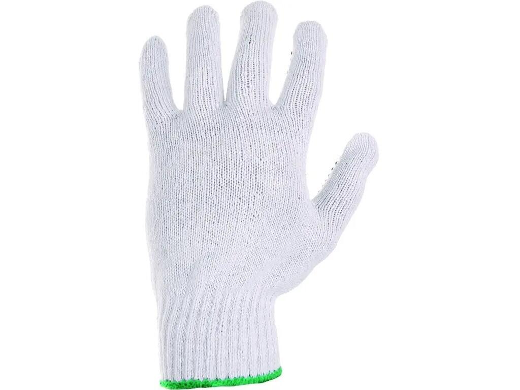 Rukavice FALO, textilní, s PVC terčíky, bílo-modré, blistr, vel. 08