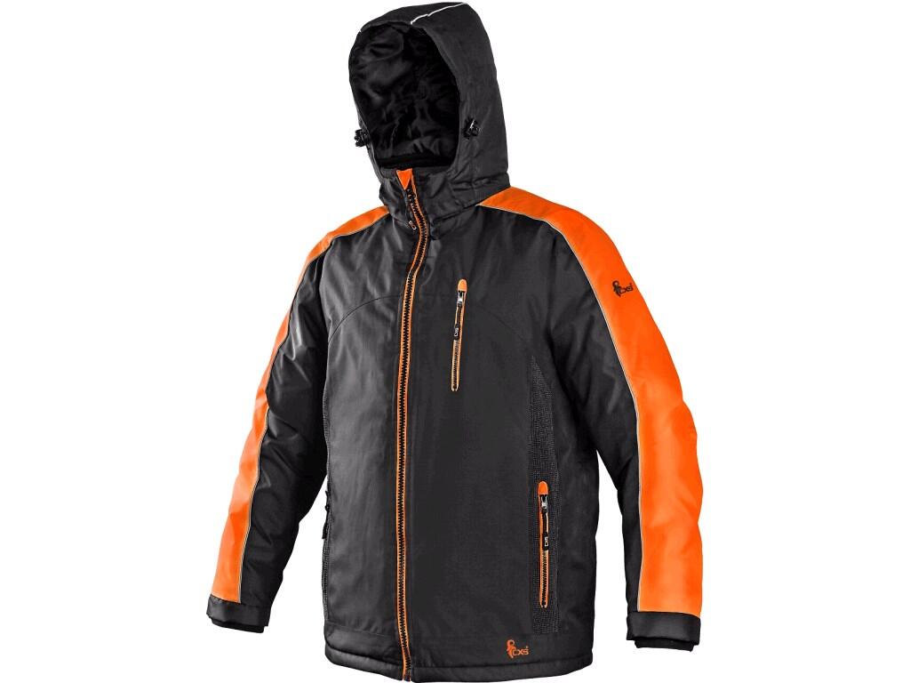 Bunda CXS BRIGHTON, zimní, pánská, černo-oranžová, vel. 4XL
