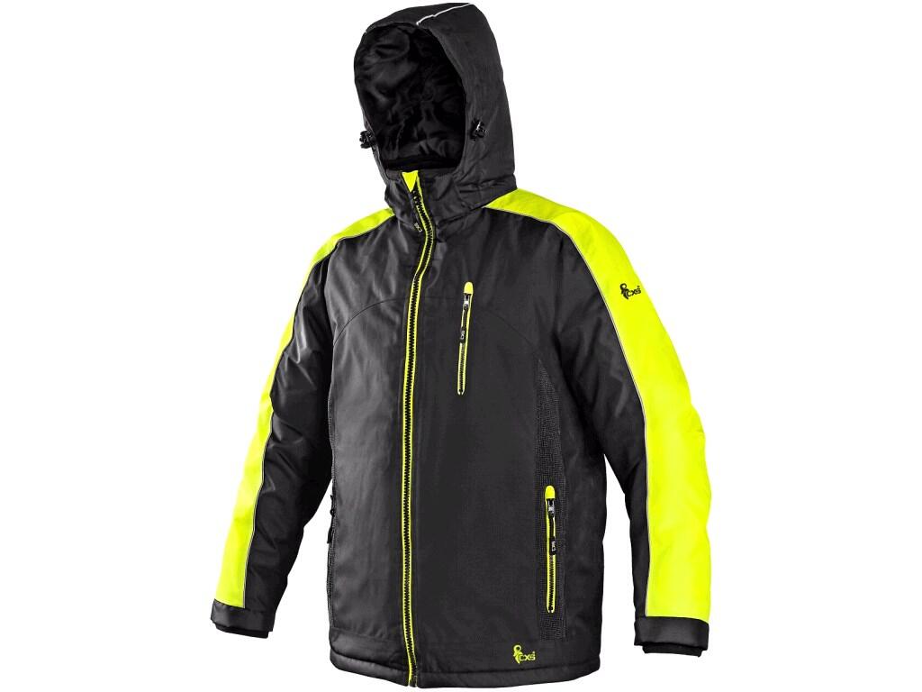 Bunda CXS BRIGHTON, zimní, pánská, černo-žlutá, vel. 4XL