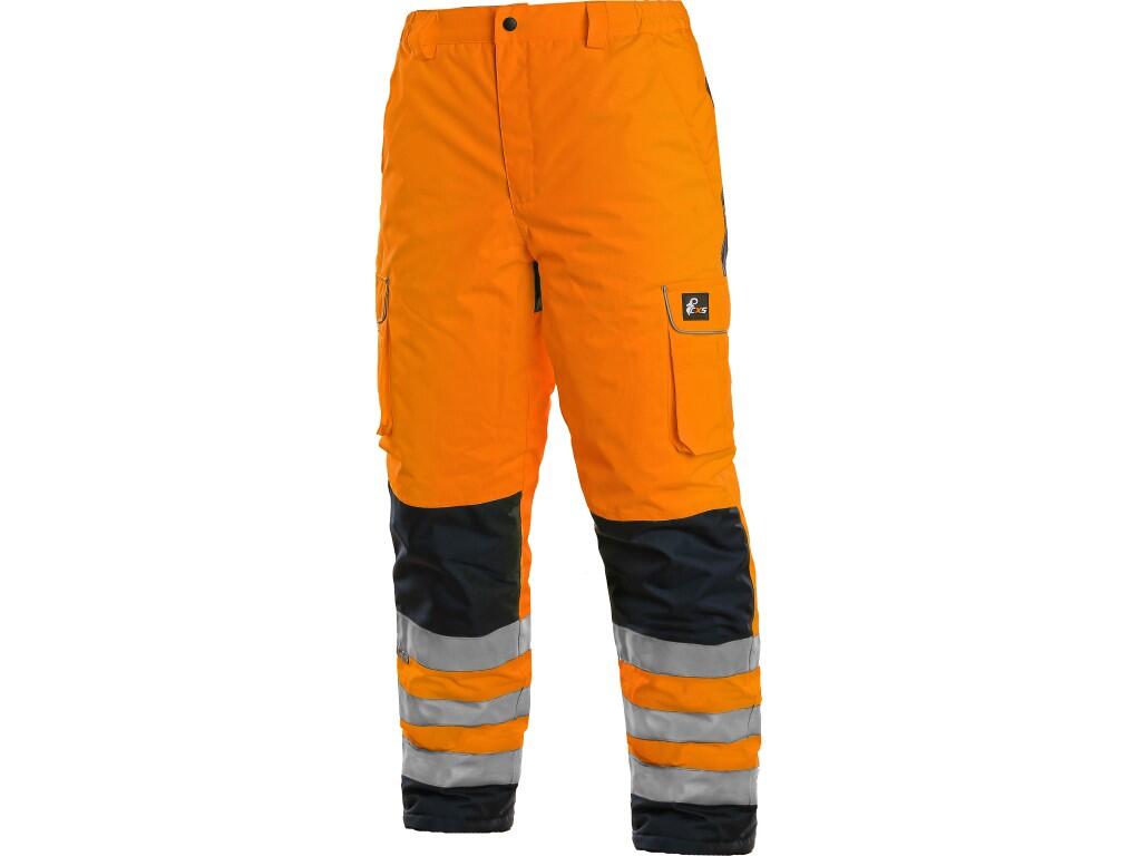 Nohavice CXS CARDIFF, výstražné, zateplené, pánske, oranžové