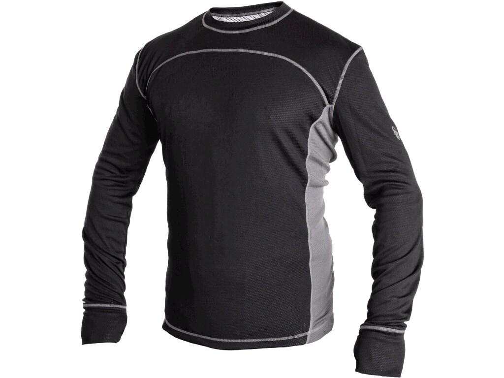 Tričko CXS COOLDRY, funkční, dlouhý rukáv, pánské, černo-šedé, vel. XL
