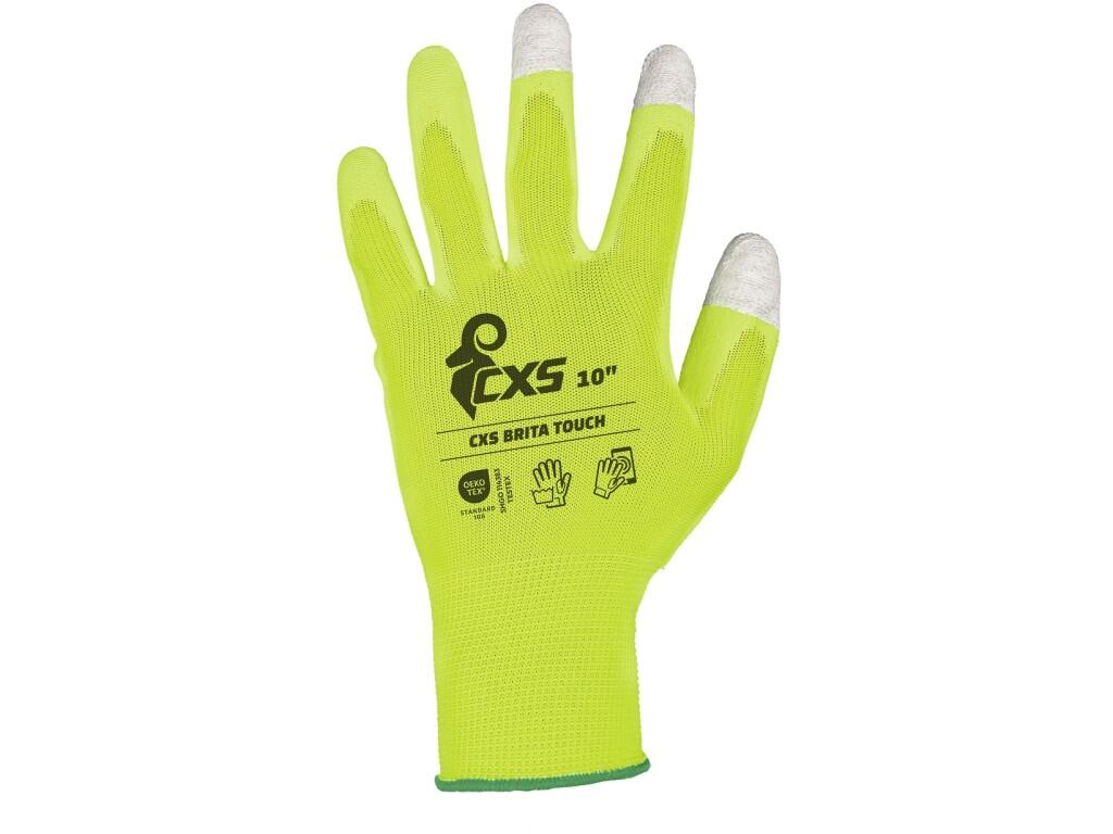Rukavice CXS BRITA TOUCH, máčané v PU