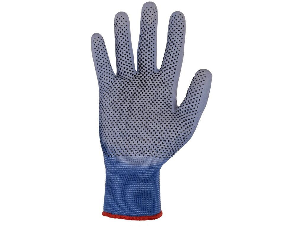 Rukavice CXS BRITA DOTS, máčené v PU a PVC terčíky, vel. 08-09