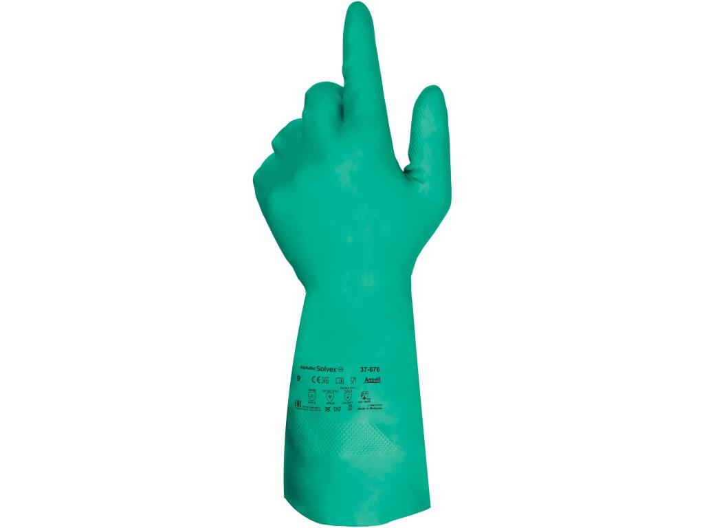 Rukavice ANSELL SOL-VEX 37-676, kyselinovzdorné, vel. 09