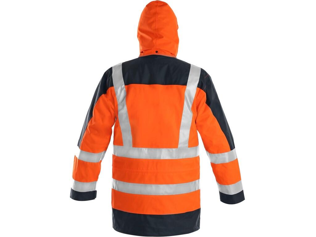 Bunda CXS LONDON, výstražná, 5 V 1, pánská, oranžovo-modrá, vel. L