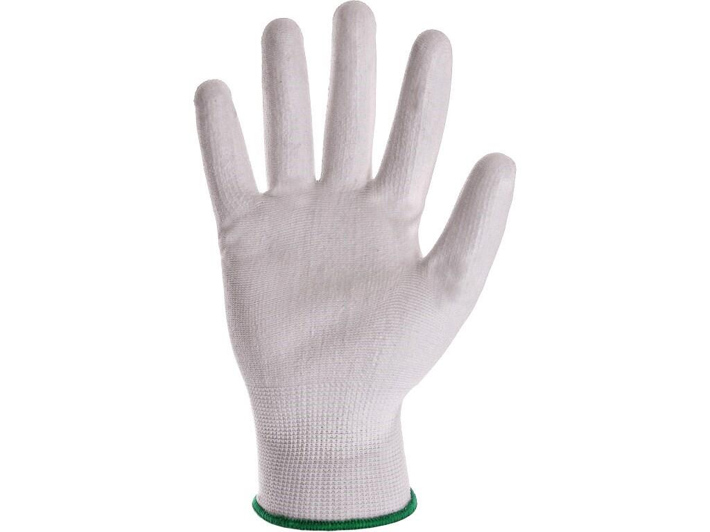 Rukavice CXS BRITA WHITE, s blistrem, máčené v polyuretanu, vel. 07