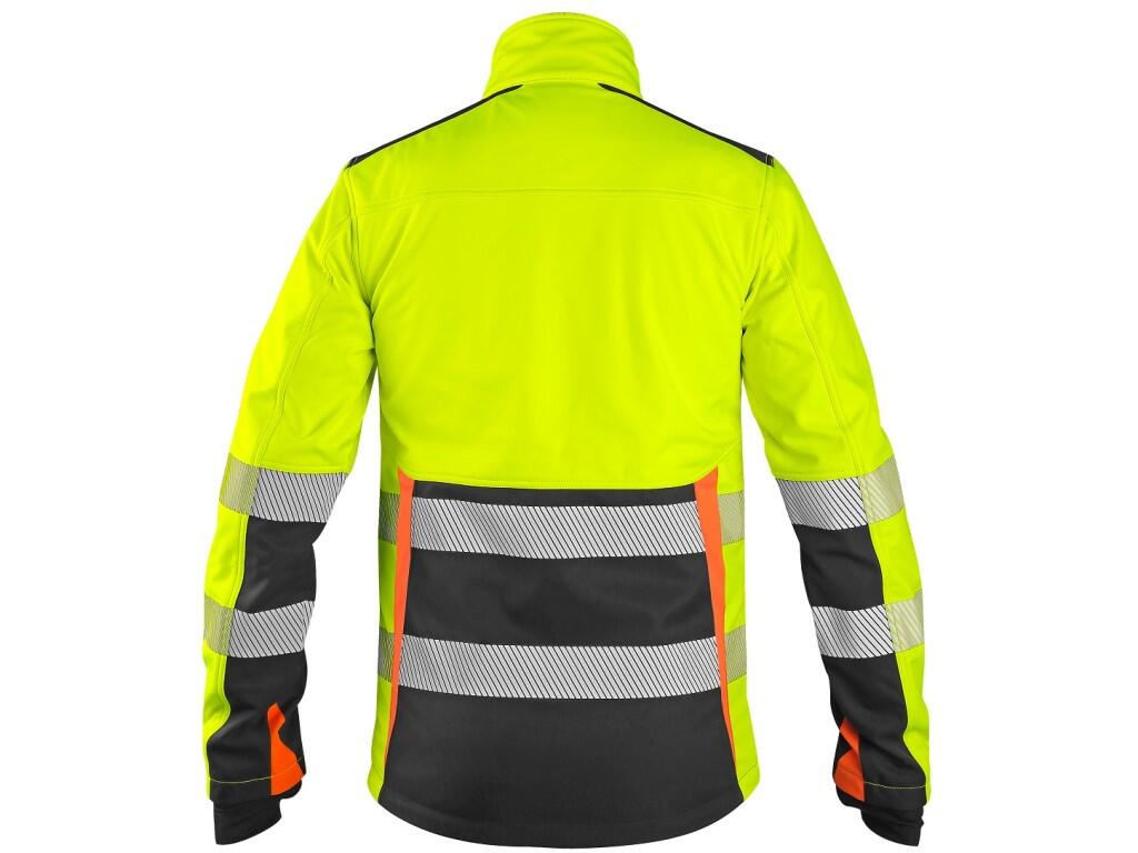 Bunda CXS BENSON, výstražná, softshell, pánská, žluto-černá, vel. M