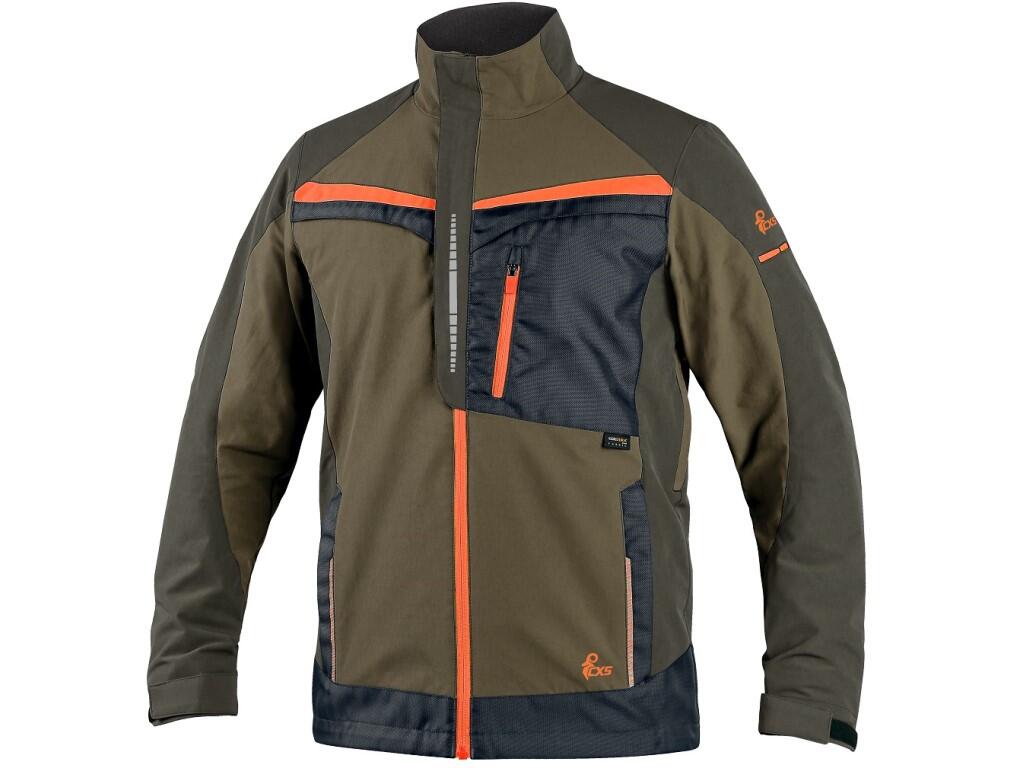 Blůza CXS NAOS, pánská, khaki-olivová, HV oranžové doplňky, roz. 58