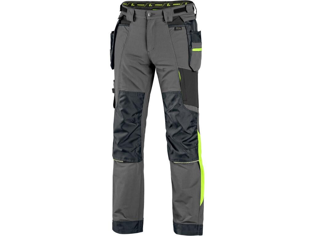CXS NAOS Men's Trousers, Grey-Black, HV Yellow Accessories