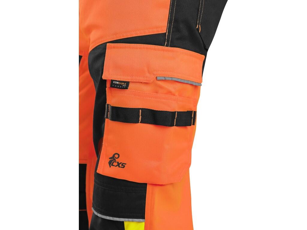 Nohavice CXS BENSON výstražné, pánske, oranžovo-čierne