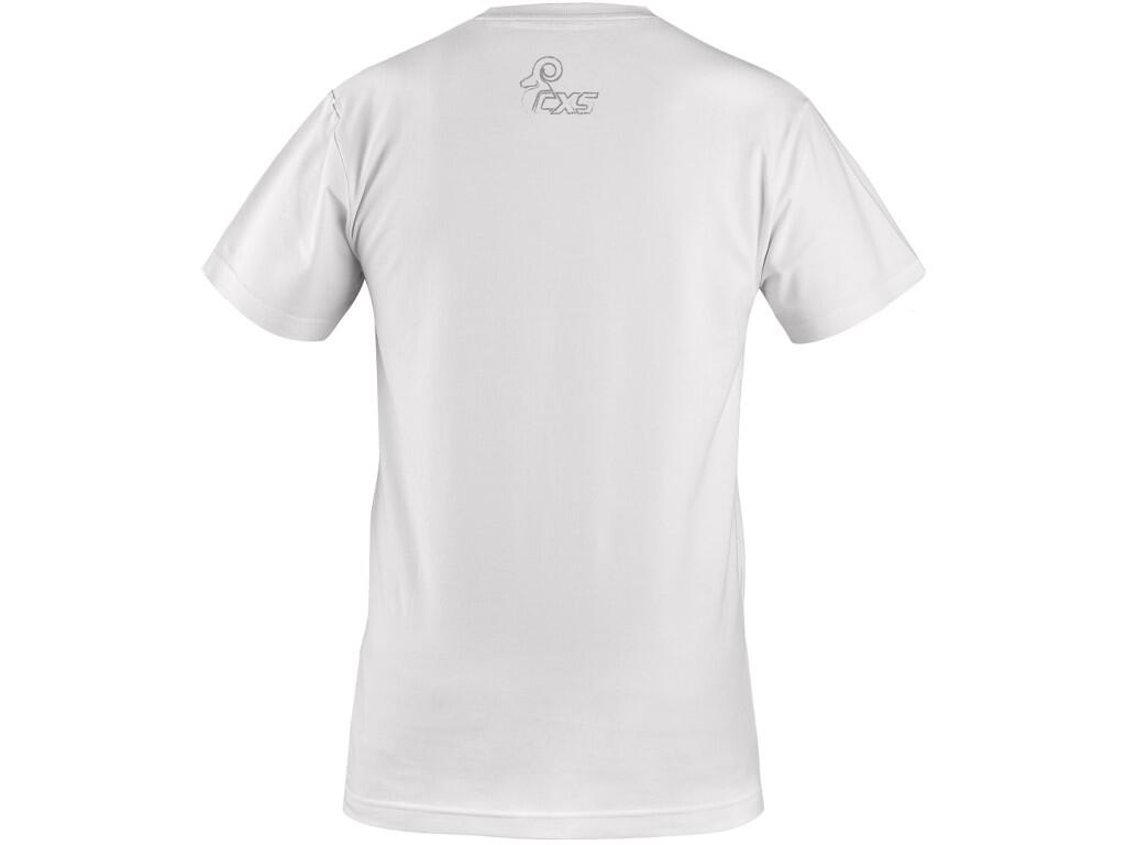 Tričko CXS WILDER, krátký rukáv, potisk CXS logo, bílé, vel. XL