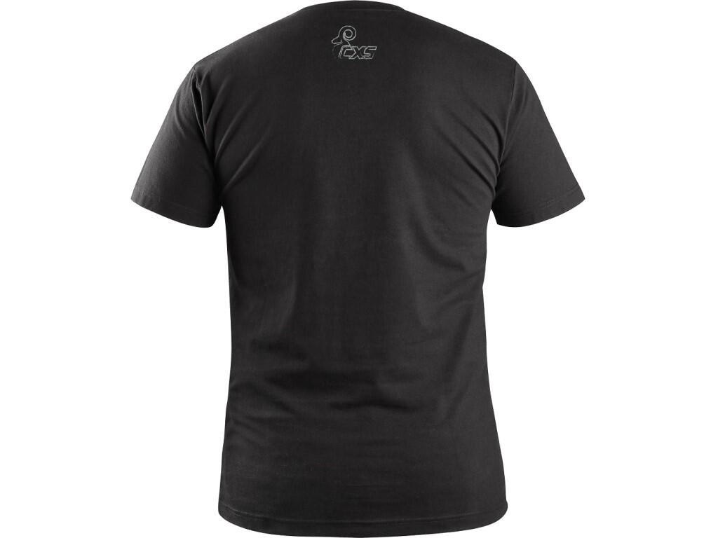 Tričko CXS WILDER, krátký rukáv, potisk CXS logo, černé, vel. 5XL