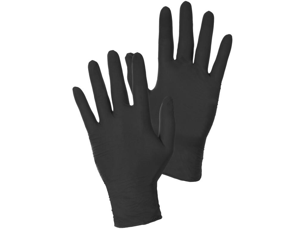 Rukavice CXS STERN BLACK, jednorazové, nitrilové, vel. 8