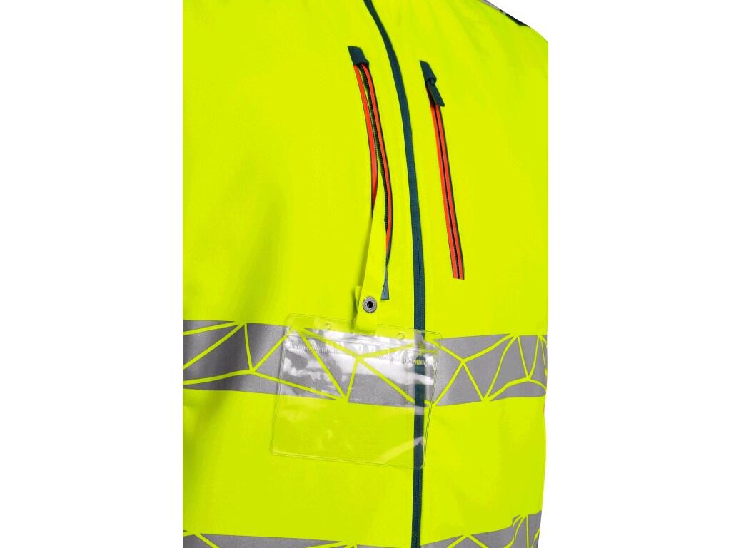Bunda CXS BEDFORD, výstražná, pánská, softshell, žluto-petrolová, vel. XL