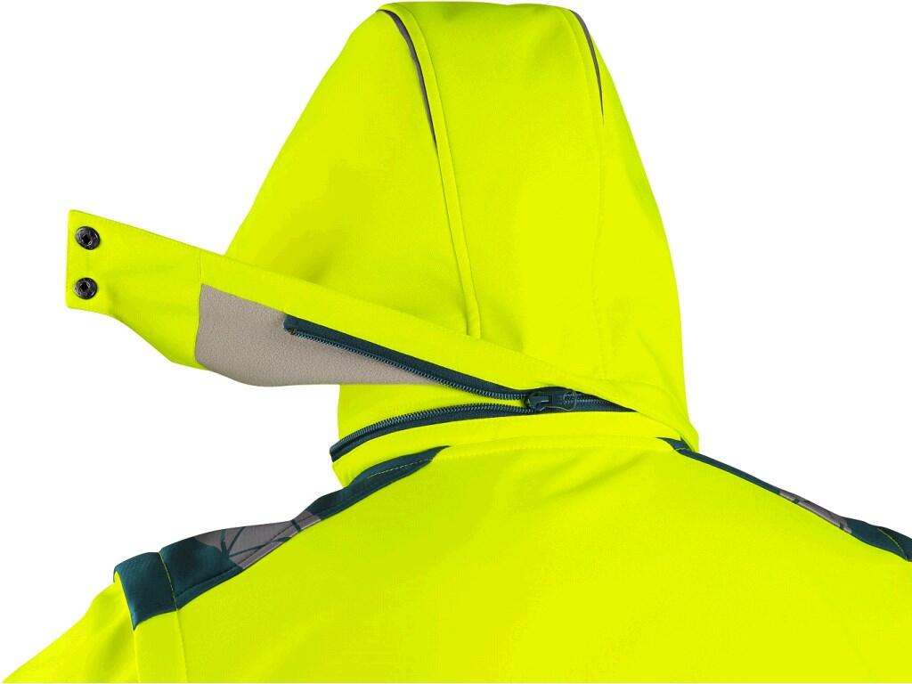Bunda CXS BEDFORD, výstražná, pánská, softshell, žluto-petrolová, vel. 3XL