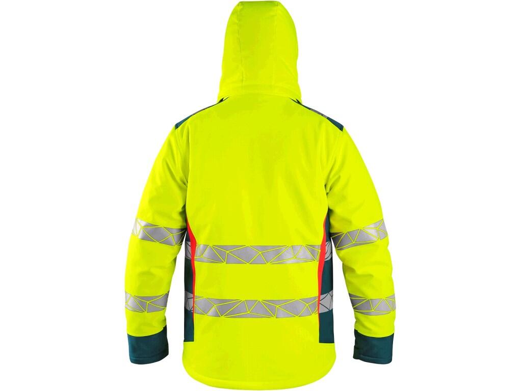 Bunda CXS BEDFORD WINTER, výstražná, zimní, pánská, softshell, žluto-petrolová, vel. 3XL