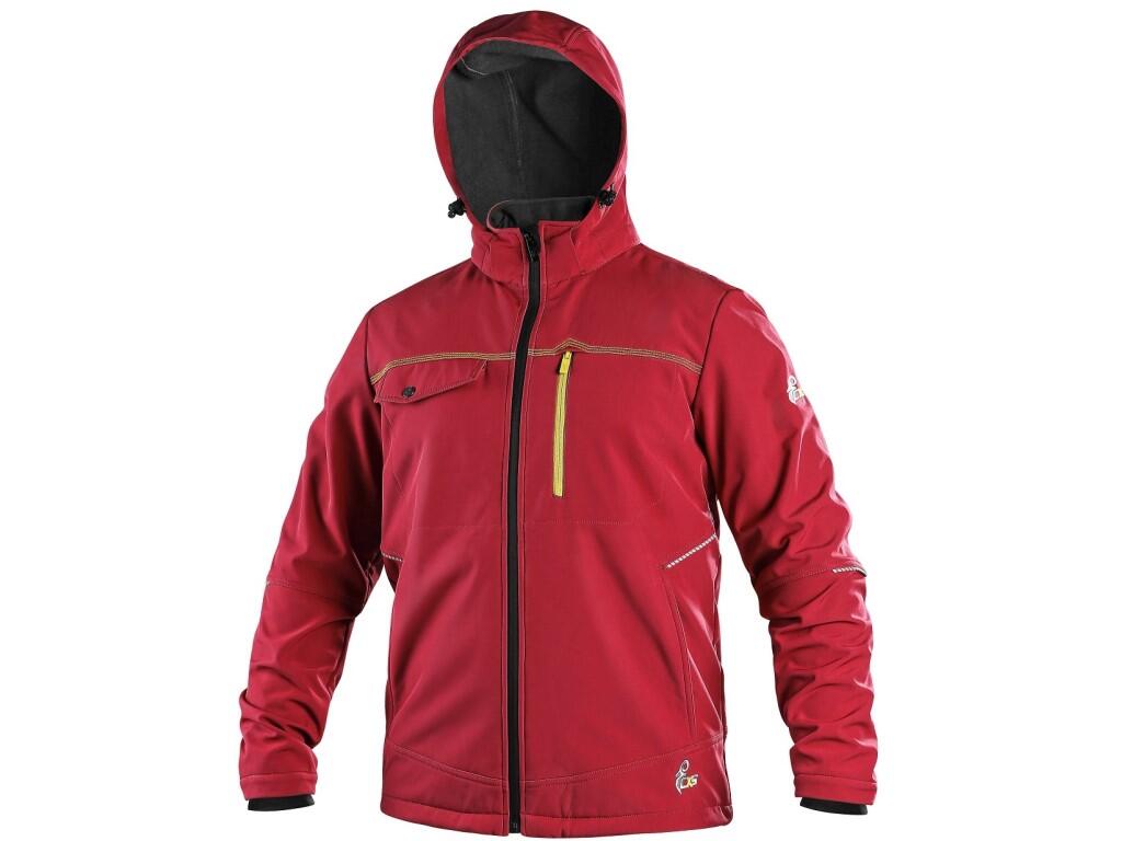 Bunda CXS STRETCH, pánska, softshell, červená