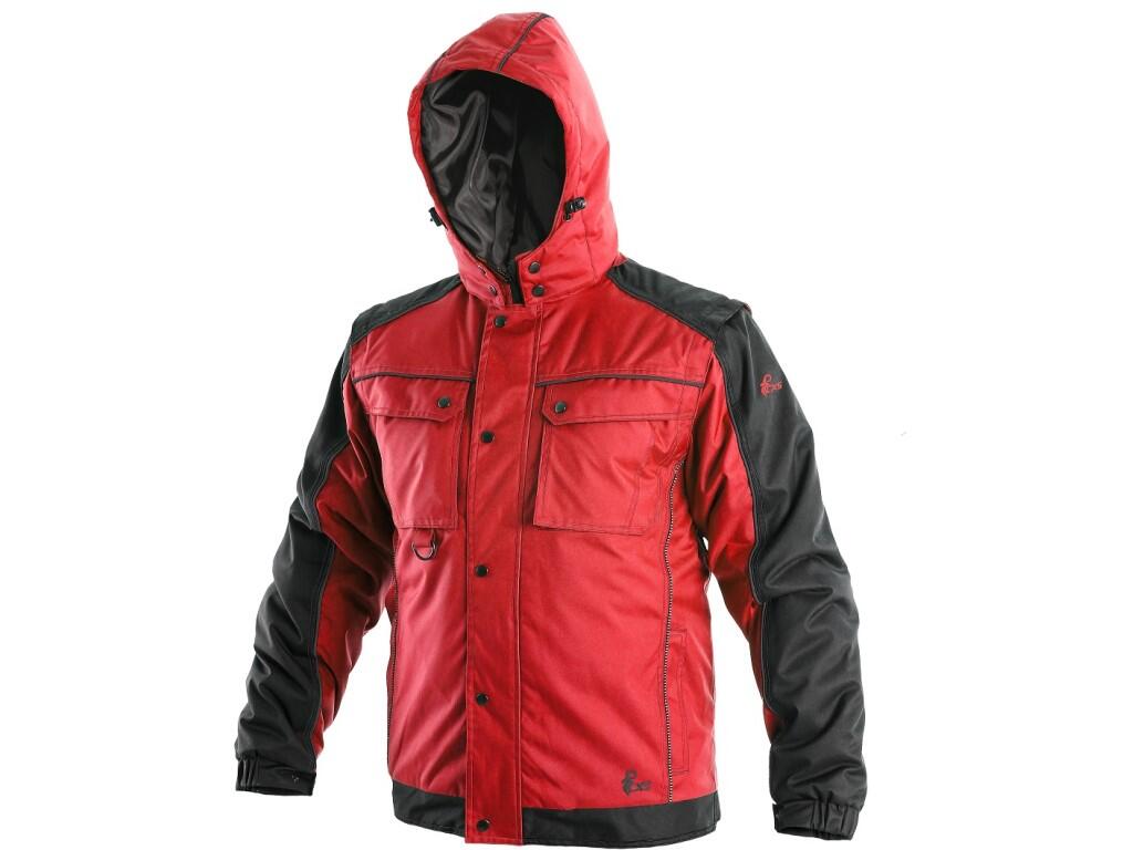 Bunda CXS IRVINE, zimná, pánska, červeno-čierna, vel. 3XL