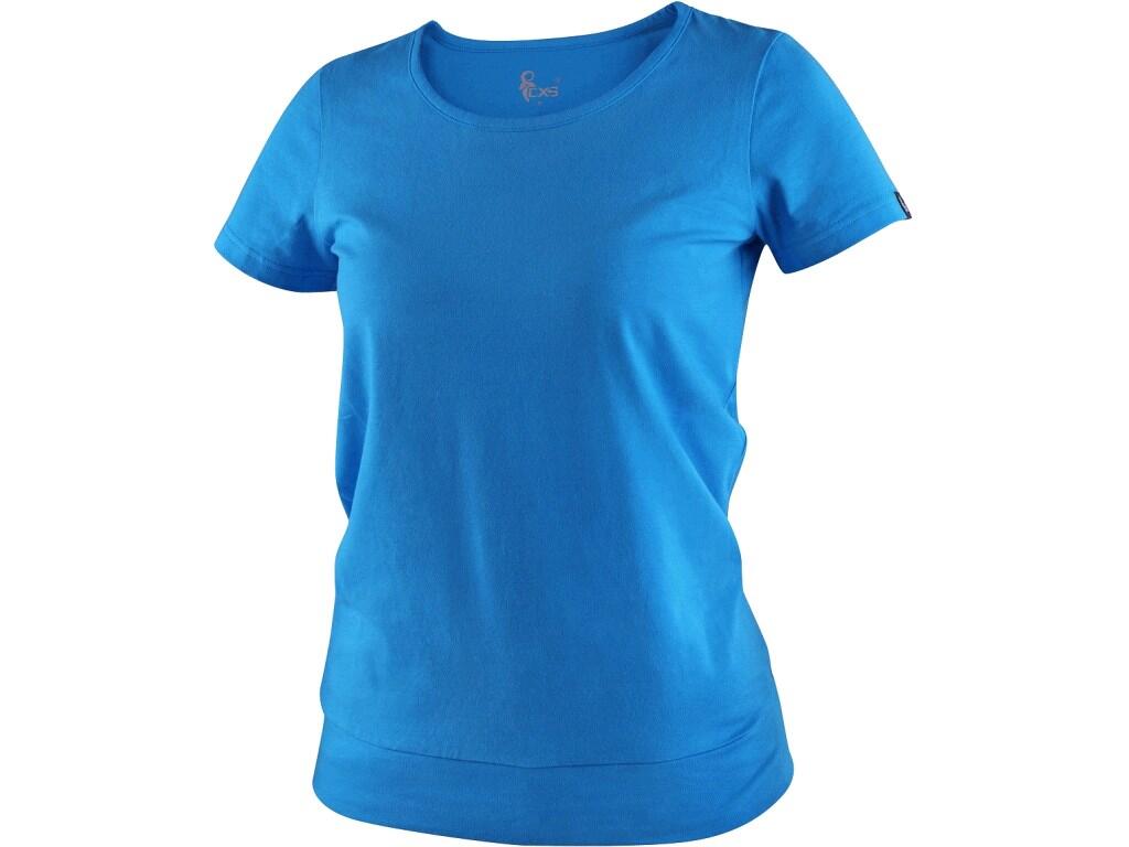 Tričko CXS EMILY, dámské, krátký rukáv, azurově modrá, vel. XS