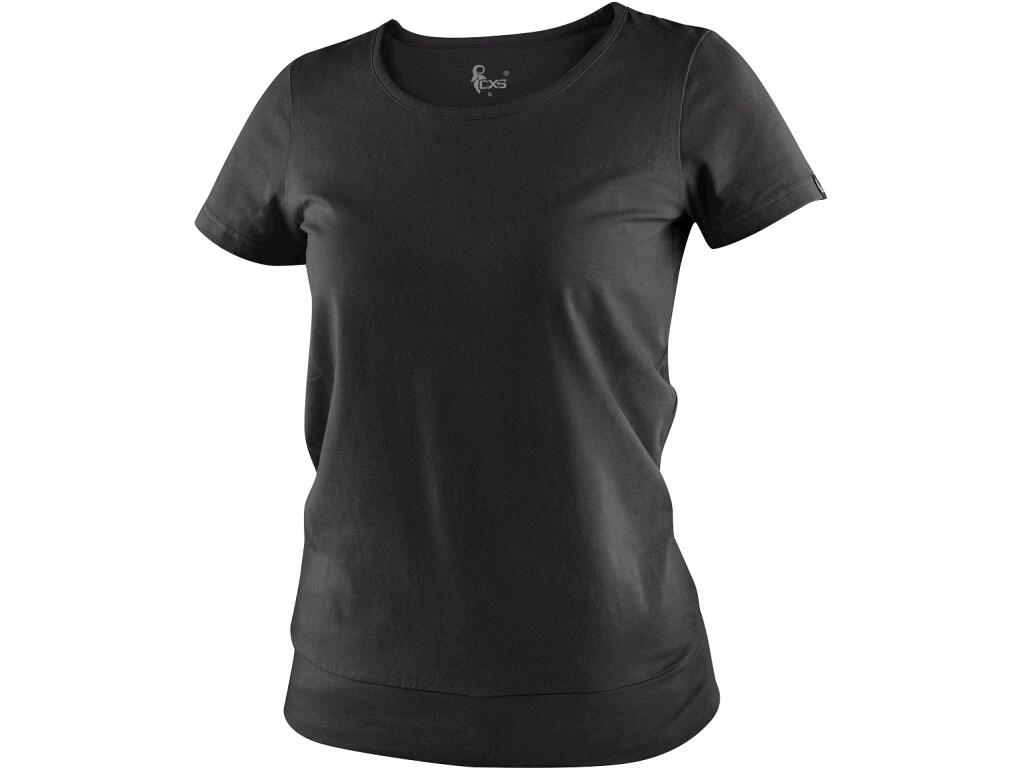 Tričko CXS EMILY, dámské, krátký rukáv, černá, vel. 2XL